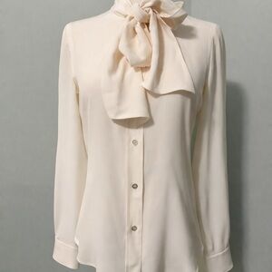 Moschino Ivory Blouse with Elegant Bow